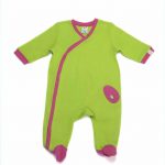 Romper with feet - Pink and Lime