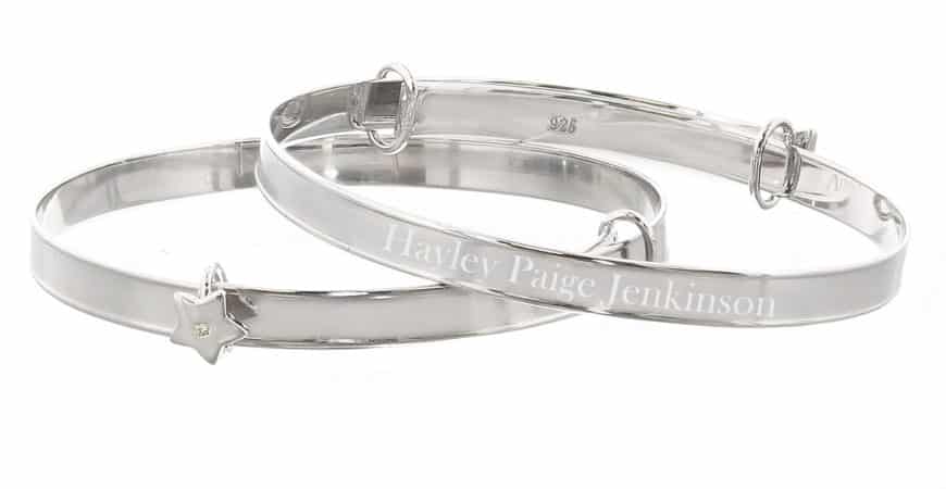 Personalised expanding silver bracelet