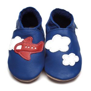 Inch BLue aeroplane baby shoes