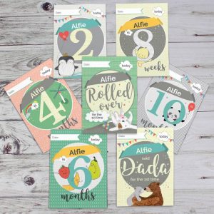 Personalised milestone baby cards