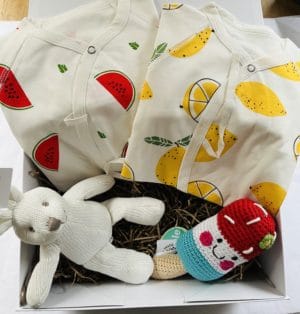 Colourful baby hamper